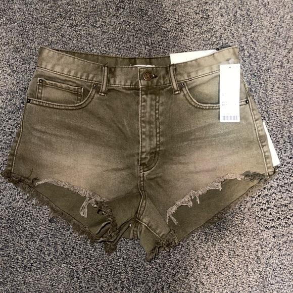 Urban Outfitters Shorts Brand New Cheeky Army Green Denim Shirts